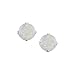 14K White Gold Prong Set 3 MM Opal Earring Studs