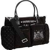 Juicy Couture Velour and Quilted Satin Baby Diaper Bag - Black
