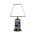 Mustang Logo with Horses in background 18" Tall Table Lamp with white satin shade