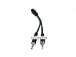 3.5mm Stereo Jack/two 3.5mm Stereo Plug cable - 6 inches