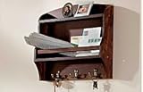 represent Cherry Wood Wall Mounted Shelf With 6 Peg Coat Rack