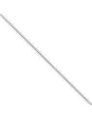 14k White Gold 16in 0.70mm Box Necklace Chain w/ Lobster Catch. Metal Wt- 1.67g