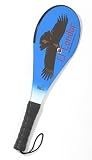 El Condor - The Paddle Company - is pleased to announce the very first graphite paddle for the sport of Paleta Fronton. The paddle is the same shape and size as the wood paddles traditionally used for the sport. The unique one piece design, which is 100% rubber core covered with graphite, will absorb the shock of hitting the ball in the head of the paddle instead of in the player's shoulder or elbow.