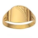 Chevali&egrave;re pour homme 13x12mm en or jaune 375/1000 en forme de tonneau
