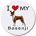 I Love My Basenji Round Mouse Pad