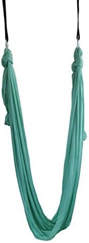 Omitree Deluxe 5.5 Yards Elastic Decompression Inversion Therapy Yoga Swing Aerial Yoga Hammock Flying Yoga Strap Complete set with Extension Belts &amp; Anchors - Mint Green/Turquoise by Omitree