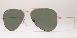 RAY BAN 3025 LARGE METAL 001/58 GOLD POLARIZED AVIATOR SUNGLASSES