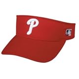 MLB ADULT Philadelphia PHILLIES Home RED VISOR Adjustable Velcro TWILL