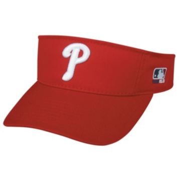 MLB ADULT Philadelphia PHILLIES Home RED VISOR Adjustable Velcro TWILL