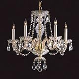Crystorama Lighting Group 5045-CL Crystal Five Light Chandelier from the Traditional Crystal Collection, Polished Brass / Hand Polished