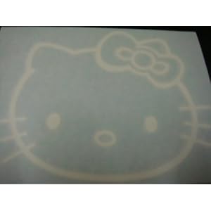 "Hello Kitty" Racing Car Decal Sticker (New) White
