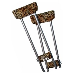 Crutcheze Leopard Underarm Crutch Pad and Hand Grip Covers with Comfortable Padding, Washable Designer Fashion Orthopedic Products Accessories