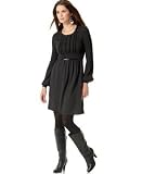 Nine West Bell-Sleeve Ruffle-Front Belted Knit Dress