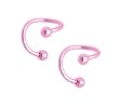 Anodized Neon Pink Stainless Steel Lippy Loop - 14 Gauge - 3/8'' with 5mm Titanium Ball - Sold as a Pair