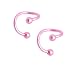 Anodized Neon Pink Stainless Steel Lippy Loop - 16 Gauge - 3/8'' with 4mm Titanium Ball - Sold as a Pair