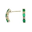 14K Gold Diamond and Emerald Earring - Size: 7