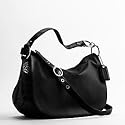 AUTHENTIC COACH ALI LEATHER LARGE CONVERTIBLE MESSENGER SHOULDER FLAP (Black)