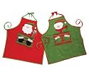 Set Of 2 Santa And Snowman Christmas Aprons Adorable Holiday Decor