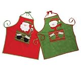 Set Of 2 Santa And Snowman Christmas Aprons Adorable Holiday Decor