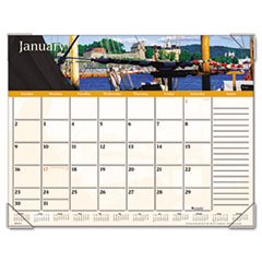 Recycled Harbor Views Panoramic Desk Pad, 22" x 17", 2013