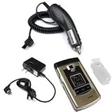 Samsung SCH-U740 Accessory Bundle Kit - Rapid Car Charger + Home Travel Charge + Clear Snap On Crystal Cover Case W/ Belt Clip