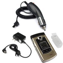 Samsung SCH-U740 Accessory Bundle Kit - Rapid Car Charger + Home Travel Charge + Clear Snap On Crystal Cover Case W/ Belt Clip
