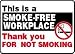 THIS IS A SMOKE -FREE WORKPLACE THANK YOU FOR NOT SMOKING (W-GRAPHIC) 10 x 14 Al