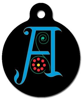 Monogram Letter A Pet ID Tag for Dogs and Cats