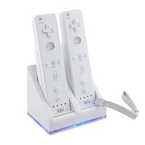Brand New Twin Dual Remote Charger/Charging Docking Station Stand + 2 x 2800 Rechargable mAh Battery Batteries for Nintendo Wii with LED Light