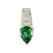 14K Yellow Gold Emerald and Diamond Pendant