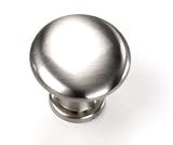 Laurey 26359 Cabinet Hardware 7/8-Inch Button Knob, Brushed Satin Nickel