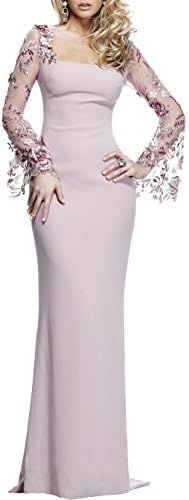 Butterfly Paradise Square Neckline &amp; Back Floral Lycra Crepe Gown