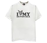I Love My Devon Rex T-Shirt, White, Large