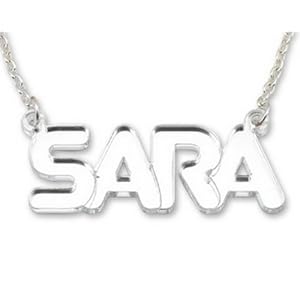 Personalized Mirror Acrylic Name Necklace - Custom Made Any Name