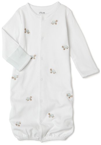 Little Me Lil' Turtle Gown, White/Blue