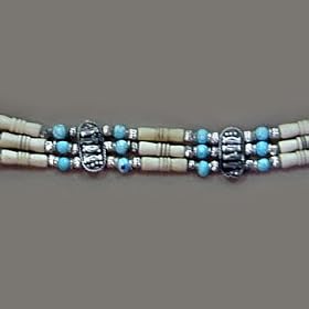 Rati - Most Beautiful Lady, Wife of Cupid - Turquoise Bead Ivory Bone Choker