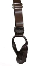 Smooth Leather Button-End Suspenders (Brown)