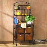Iron / Wicker Baker's Rack