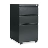 Alera Three-Drawer Mobile Ped File w/Full-Length Pull, 15-7/8w x19-1/4d x28-1/4H, Charcoal