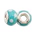 A pair of colourful baby blue poka-dot pattern Murano glass charm. Silver plated with 925 sterling silver. Full 5mm opening for larger bracelet. 100% money back........ Only £2.50 postage no matter how many items you include in a parcel