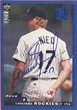 Dave Nied, Colorado Rockies, 1994 UD Collectors Choice Autographed Card
