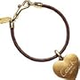 Coach Heart Locket Charm Leather Bracelet in Bag