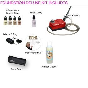 Foundation Deluxe Airbrush Makeup Kit - Red Compressor - Fair Shades