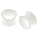 White Flexible Silicone Flesh Tunnel Plugs - 2G - Sold as a Pair