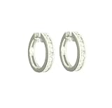 10k White or Yellow Gold Channel-Set Diamond Hoop Earrings (1/4 cttw, J-K Color, I2-I3 Clarity)