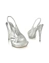 Casadei Silver Jeweled Platform Sandal Shoes