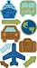 MIXED MEDIA DIMENSIONAL STICKERS-TRAVEL PICTOGRAMS