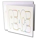 CherylsArt Word Art - Colorful outline of word Peace - Greeting Cards-12 Greeting Cards with envelopes