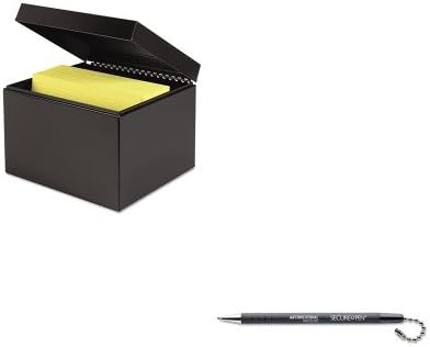 KITMMF263869BLAMMF28704 - Value Kit - MMF Index Card File Holds 600 6 x 9 cards (MMF263869BLA) and MMF Secure-A-Pen Replacement Ballpoint Counter Pen (MMF28704)