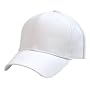 Blank / Plain Adjustable Velcro Baseball Cap / Hat - White
